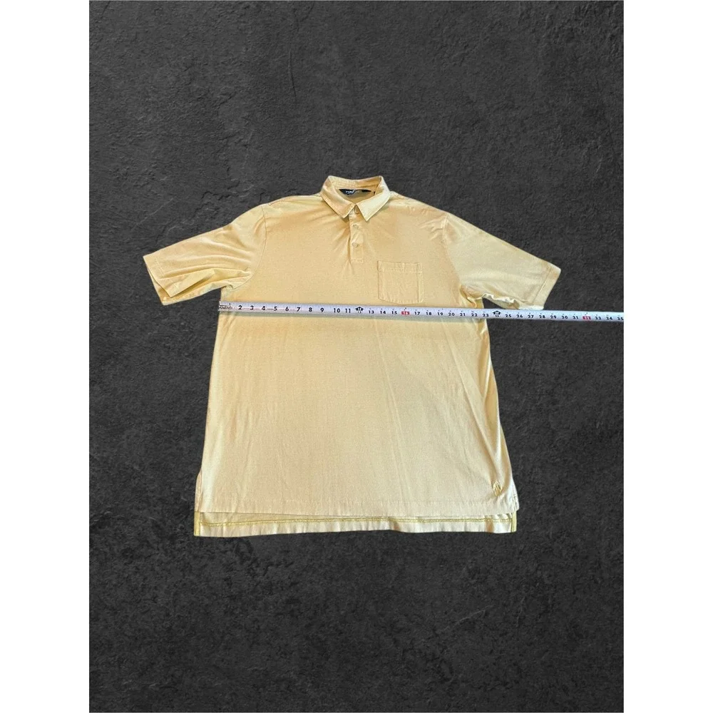 Polo Golf Ralph Lauren Shirt Mens Large Yellow Pima Cotton Pocket Polo